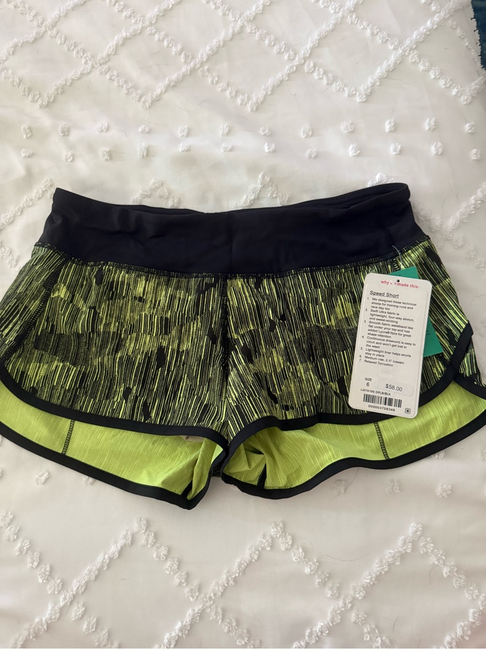 lululemon athletica Lime Green & Black Speed Shorts